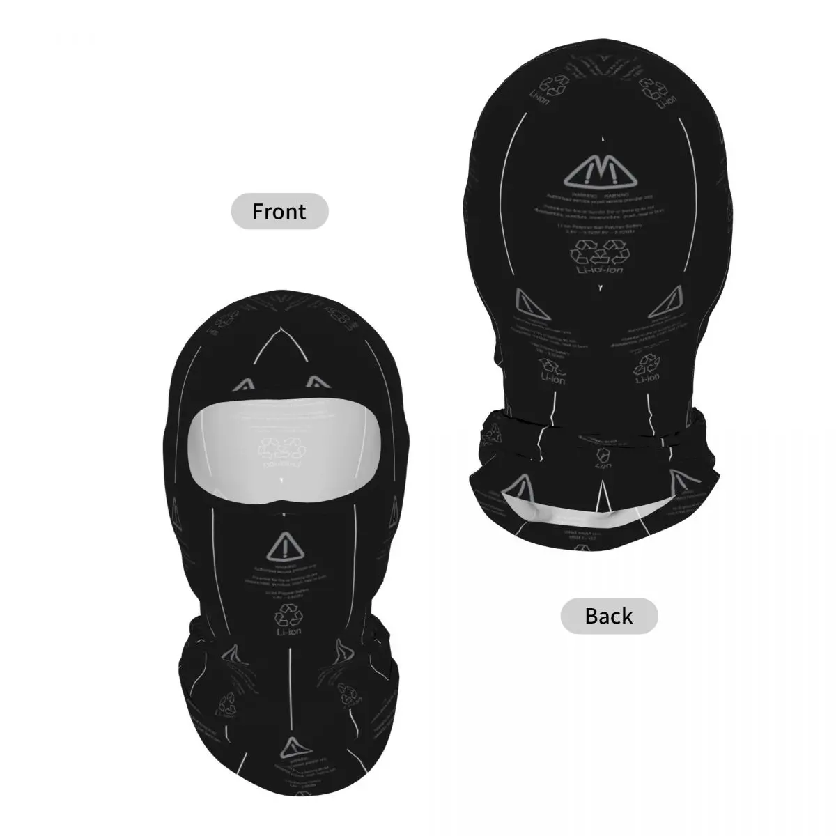 Bulging Lithium Ion Battery Warning Breathable Thin Balaclava Full Face Mask Sun Protection Neck Gaiter For Motorcycle Cycling