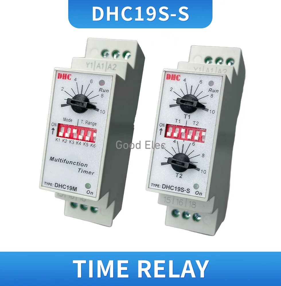 

1PCS DHC19S-S AC/DC24-240V Input Timer Double Set Repeat Cycle DIN Rail Mouting Time Relay