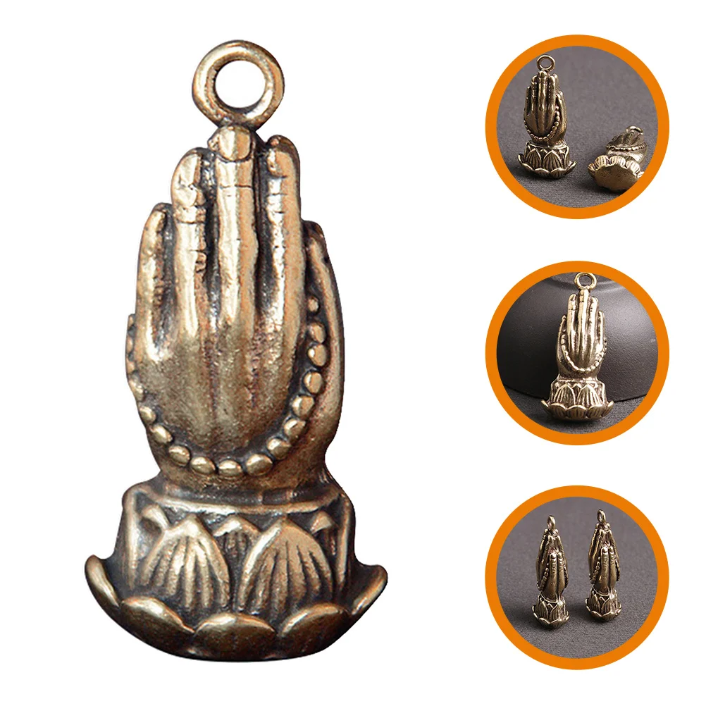 

Statue Brass Buddha Hand Pendant Decorative Small Bronzeware Decoration Vintage Bracelet Ornaments