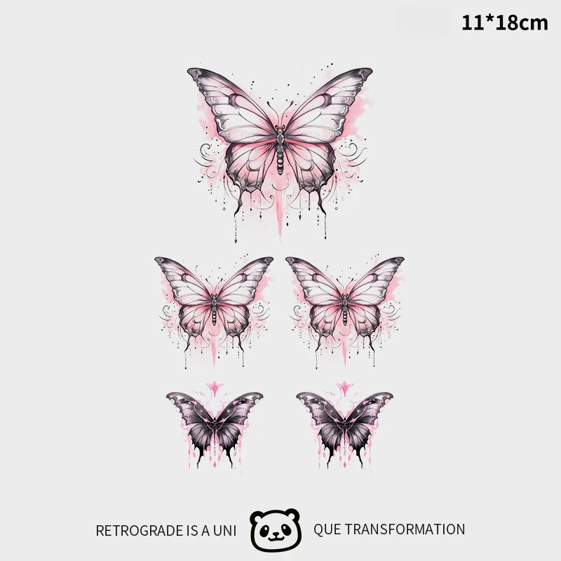 Dopamine Cute Bright Color Butterflies Waterproof Long Lasting Temporary Tattoos Kawaii Instagram Style Simple Tattoo Stickers