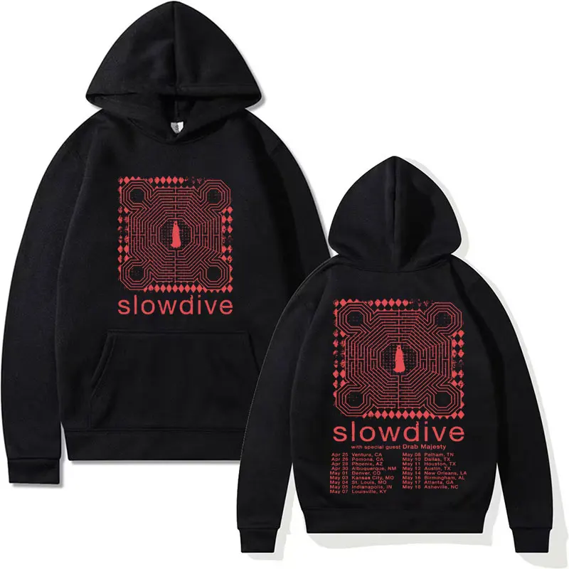 Slowdive Band 2024 Tour Concert Print Hoodies Men Women Harajuku Vintage Sweatshirts Male Casual Oversized Hoodie Y2k Streetwear