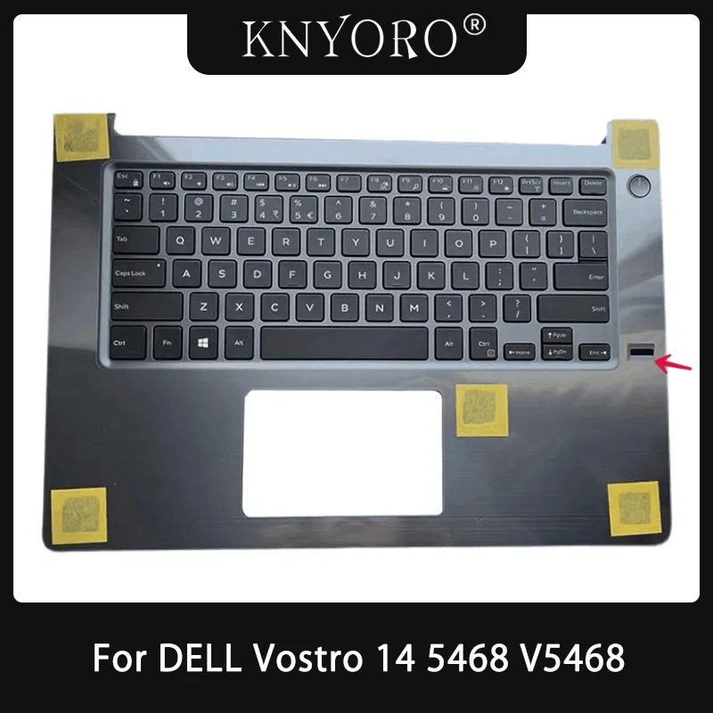 New For DELL Vostro 14 5468 V5468 Laptop US English Keyboard With Backlight Fingerprint Palmrest Upper Cover Case Repair Parts