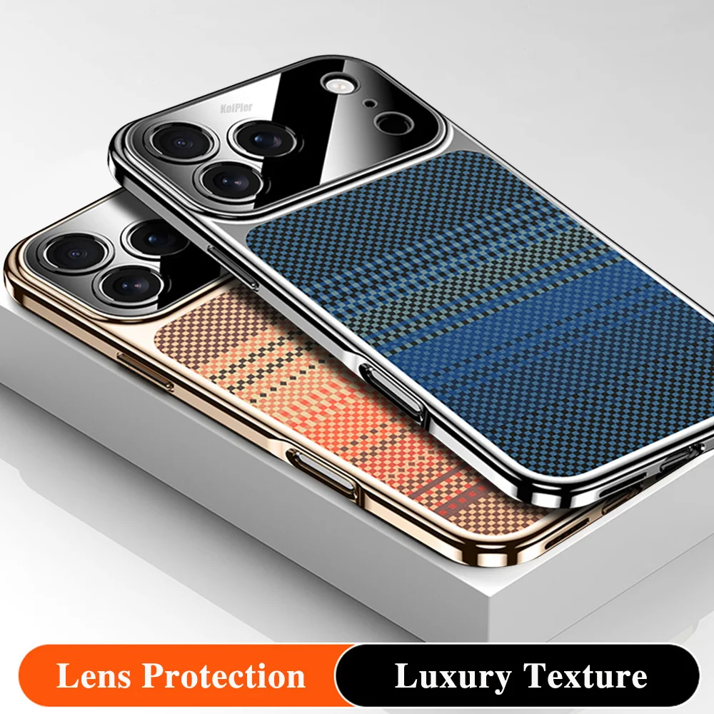 

Приятный для кожи кожаный чехол для iPhone 17 Pro MAX AIR, роскошная 3D текстура, тонкий противоударный чехол с мягким краем