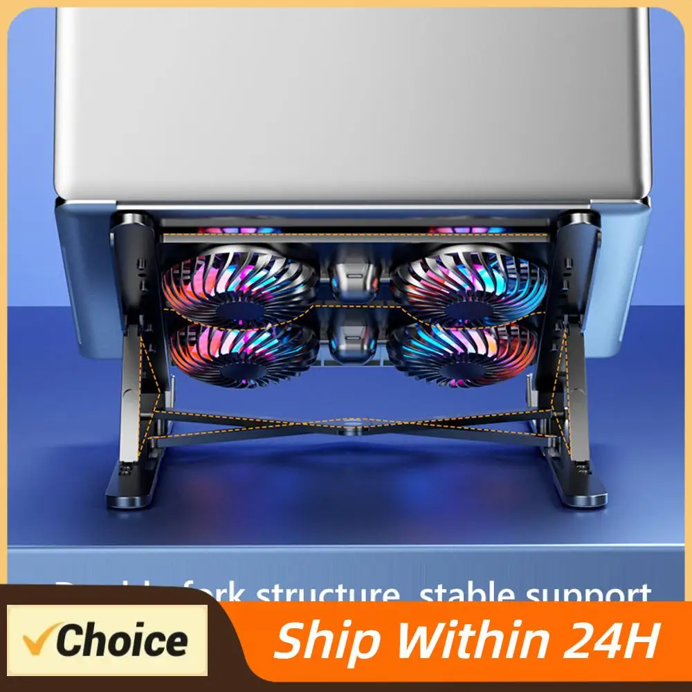 

Laptop Cooling Pad with 2/4 Fans Foldable Loptop Support RGB Silent Gaming Laptop Cooler Fan 7 Height for 11-17.3 Inch Laptops