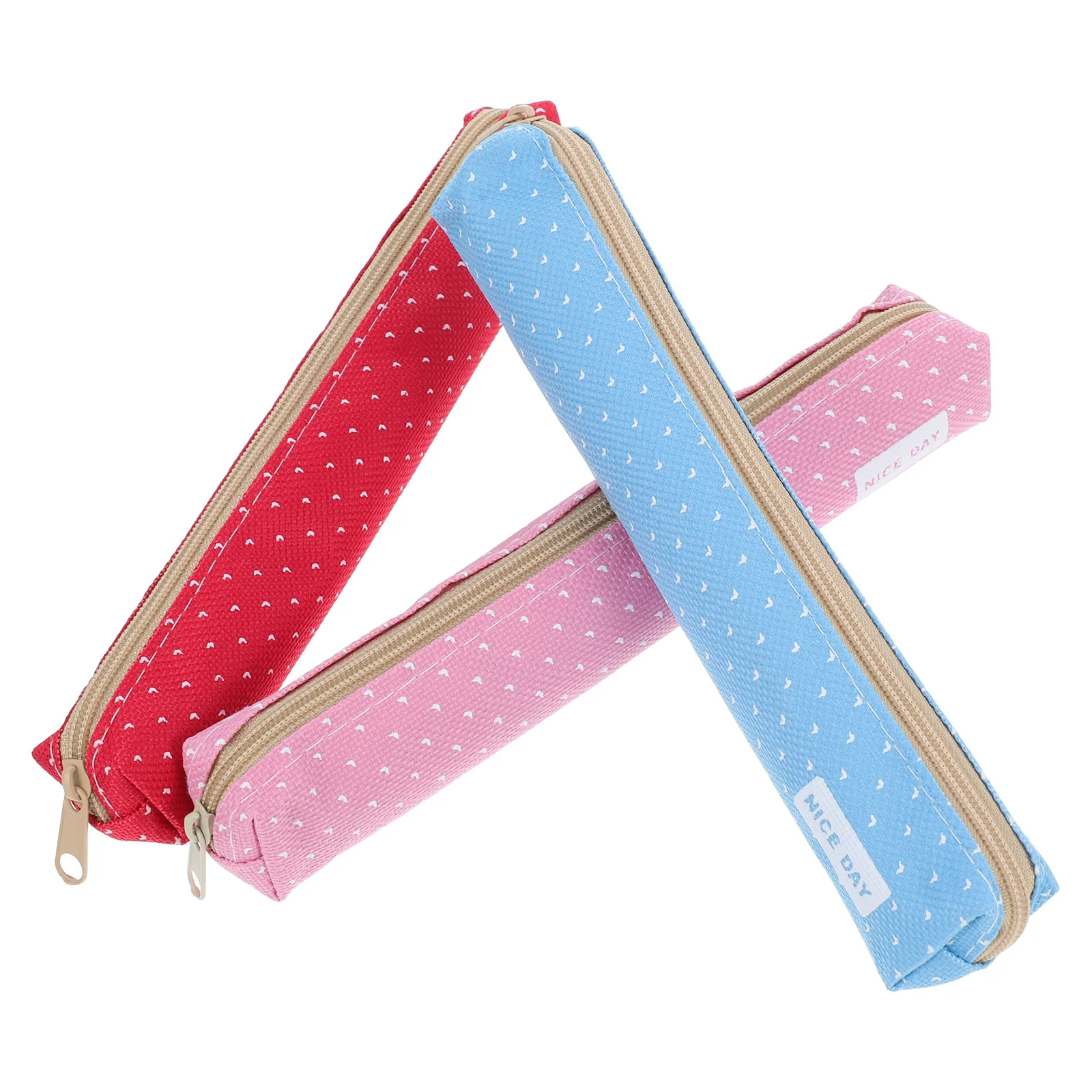 3 قطع من حقيبة أقلام الرصاص اللطيفة: حقيبة أقلام قماشية بلون الحلوى للقرطاسية المدرسية ومفاتيح المكياج والعملات المعدنية وسماعات الأذن وتنظيم محمول #2