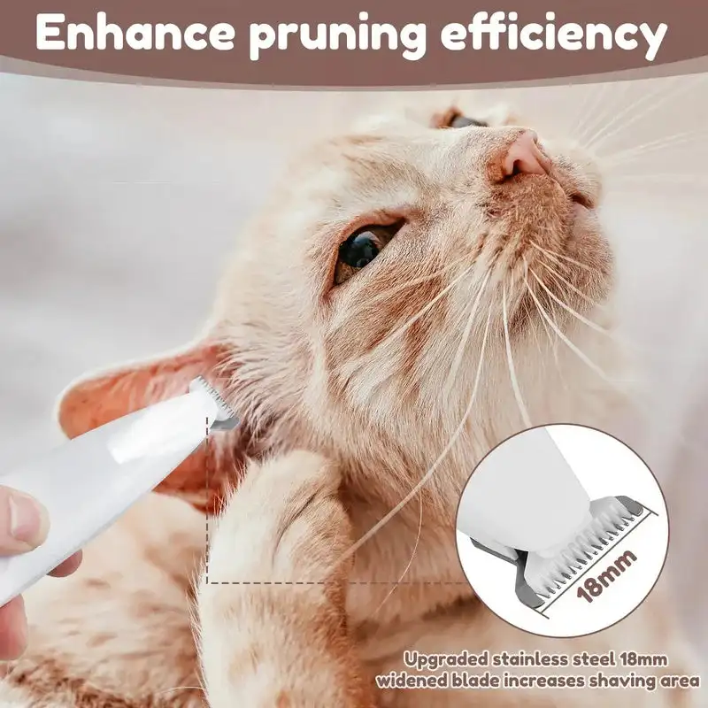 Pet Dog Electric Groomer Trimmer with LED Light Waterproof Pet Foot Hair Trimmer Low Noise Cat Dog Face Foot Ear Hip Paw Shaver