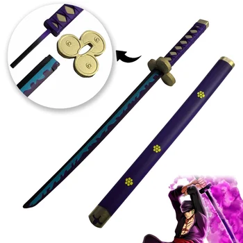 חרב קוספליי Roronoa Zoro בעלת תפקיד Yama סגול סמוראי נשק קטנה סכין בטיחות PU צעצוע מתנה