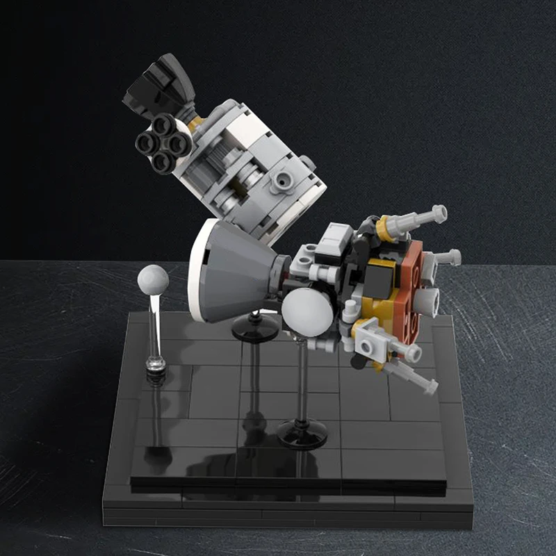 MOC Apollo 13 Diorama Telescope Building Blocks CSM Odyssey LM Aquarius 1:110 ScaleSaturn V High Tech Space Bricks DIY Toy Gift