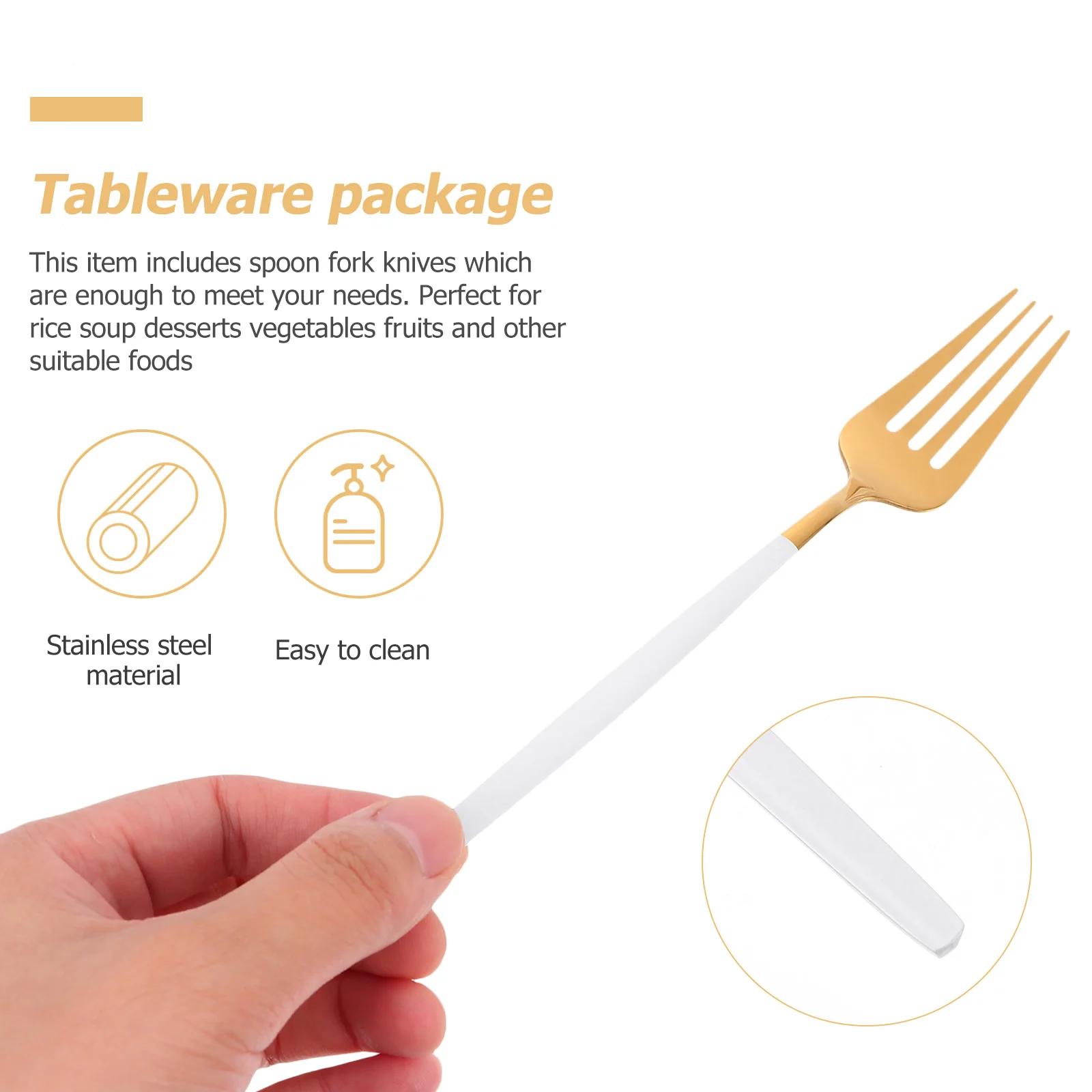 

Five Piece Stainless Steel Tableware Set Home Restaurant Bar Hotel Spoon Fork Knife Cutlery Kit Kitchen Supplies