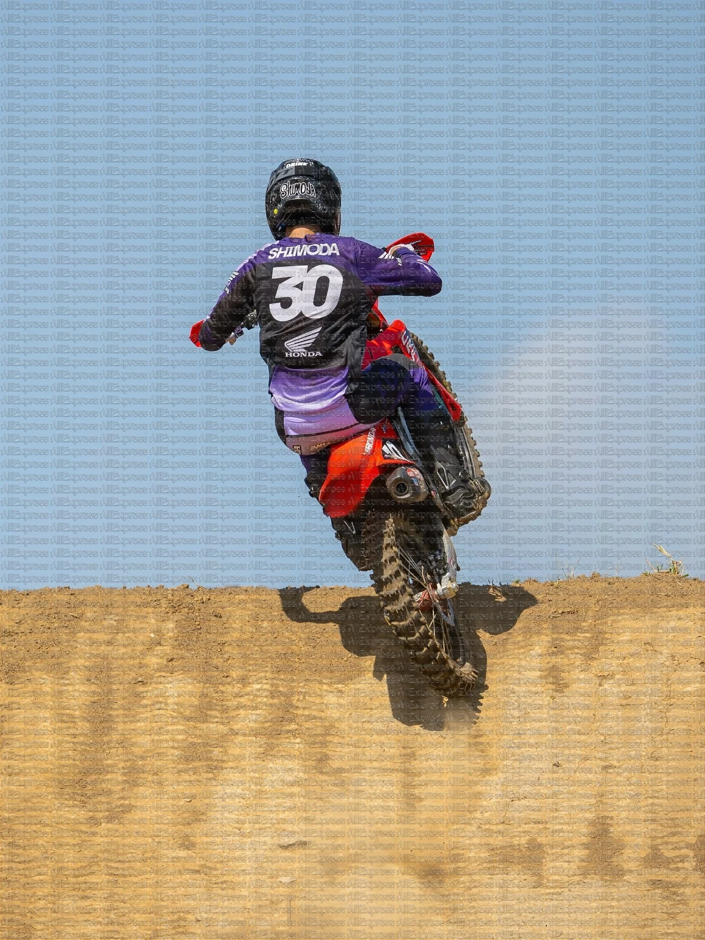 

Honda #30 SHIMODA Men's Off-road Motorcycle Long Sleeve Jersey Quick Drying T-Shirt Printed Pattern for Mountain Bike Racing