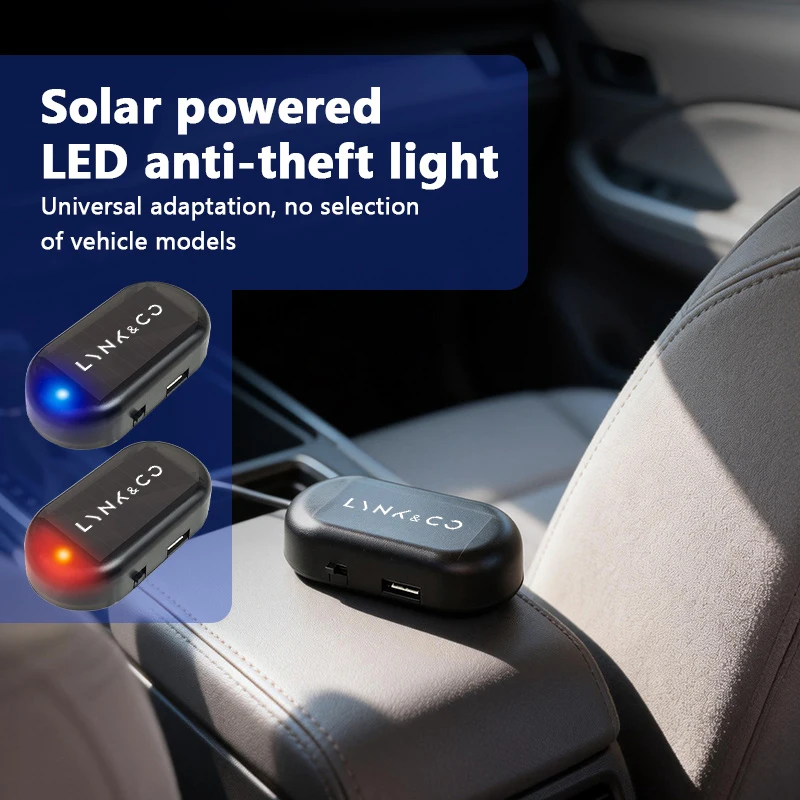 Car Fake Security Light Solar Powered Caution Lamp LED Flashing Lights For LYNK&CO Phev 05 Phev 06 Phev 09 01 02 Hatchback 03 Ac