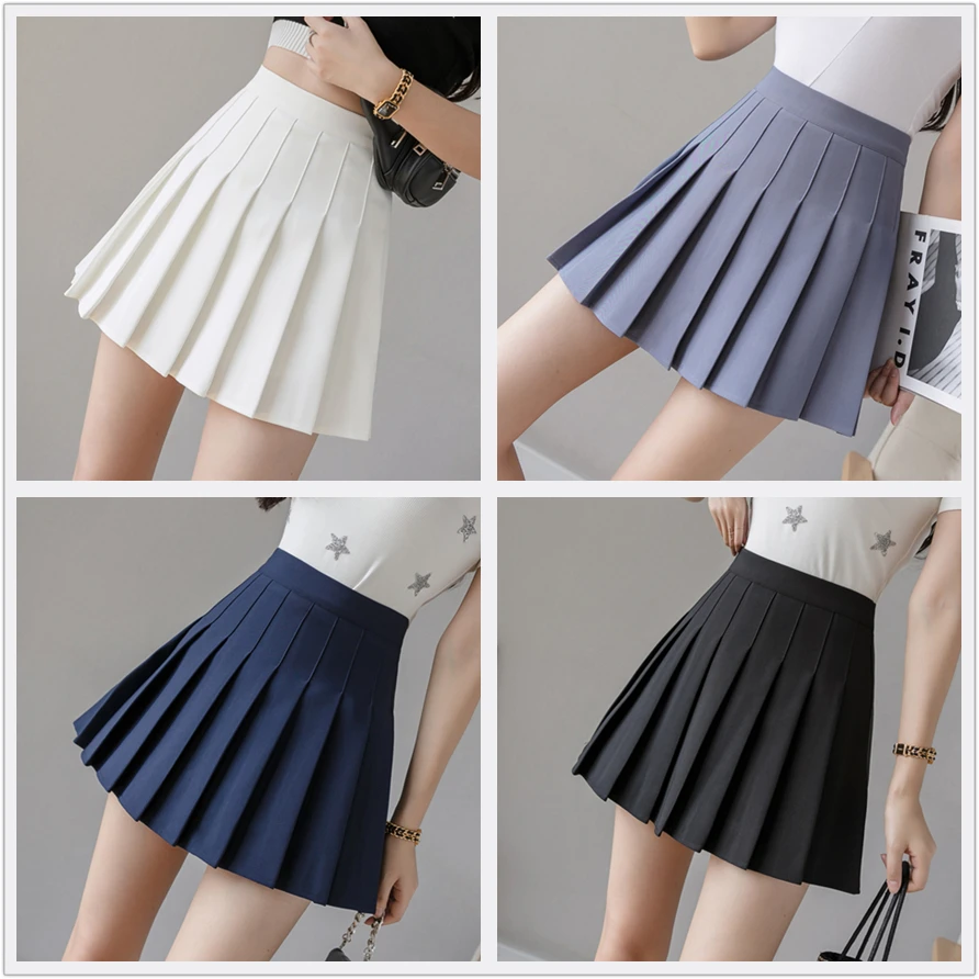 Girls A Lattice Short Dress High Waist Pleated Tennis Skirt Uniform with Inner Shorts Underpants for Badminton Cheerleader