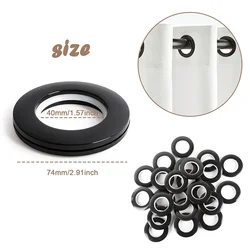16pcs Plastic Top Curtain Accessories for Roman Rod Home Decoration Plastic Eyelets for Windows Grommet Kit Sewing Eyelet
