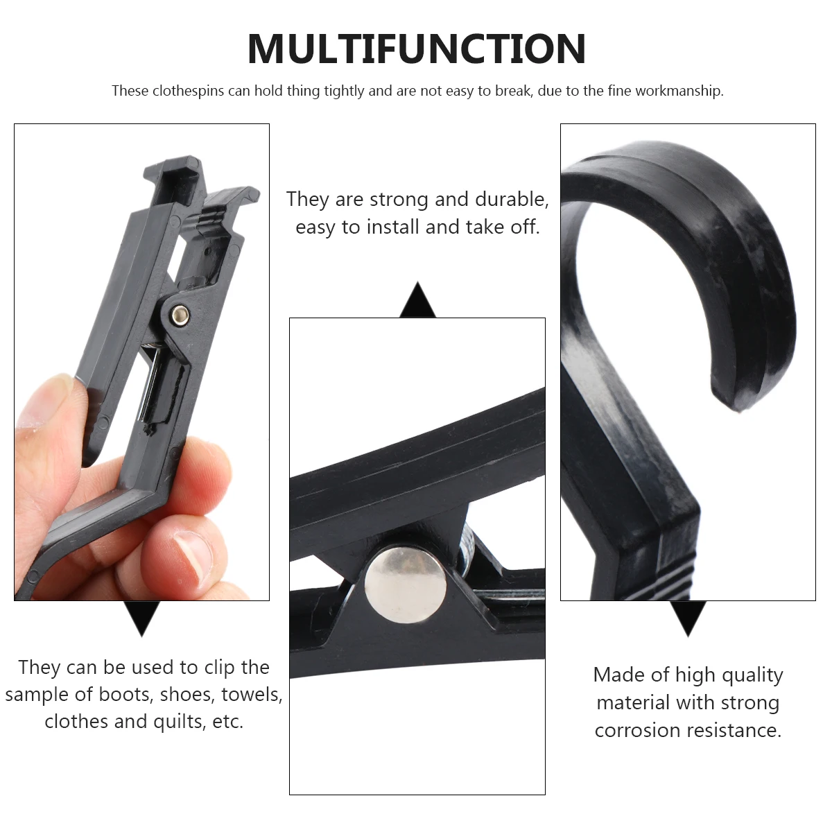

15pcs Heavy Duty Hook Clips Thickened ABS Material Multipurpose NonSlip Cloth Sample Clamps Strong Corrosion