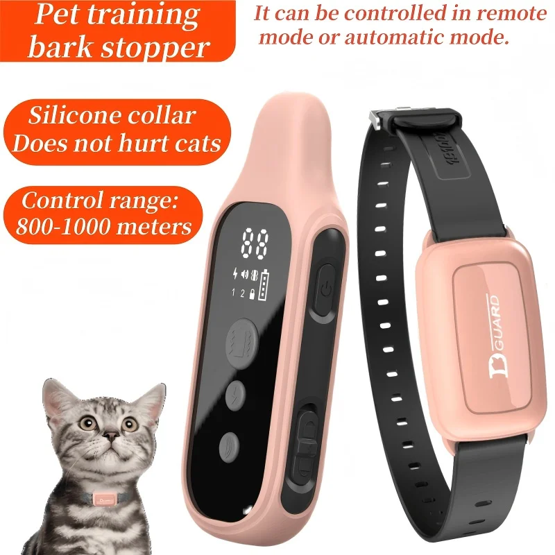 YHLC Cat Training Collar with Remote,No Shock Vibrating Collar for Small Medium Dogs,Beep Vibration Waterproof Dog Bark Collar