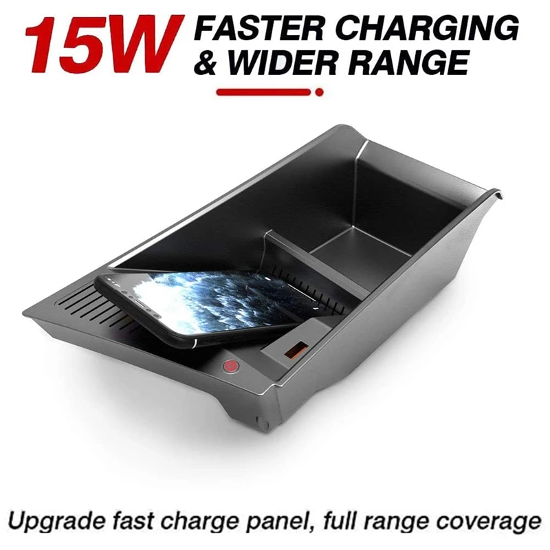 15W Car Wireless Charger QI Phone Charger Fast Charging Case Armrest Box Phone Holder For-BMW X1 F48 X2 F39 2016-2021