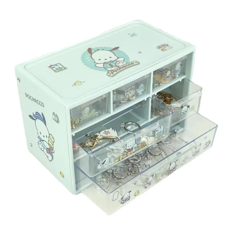 

Sanrio Kuromi коробка для хранения с героями мультфильмов, милая мелодия, настольная многофункциональная студенческая канцелярская многослойная перегородка для хранения