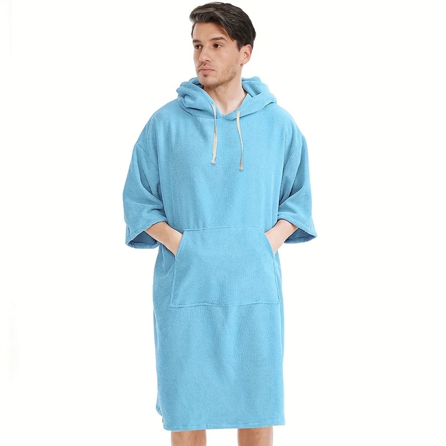 Plush Hooded Cloak: Ultra-Soft Microfiber Bathrobe for Beach, Swimming, Surfing - Unisex Changing Robe