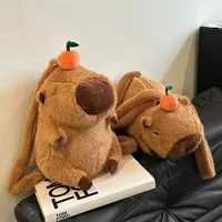 Kawaii Fashion Capybara Plush Backpack Mini Fur Shoulder Bag Children's Knapsack Gift for Girlfriend Cute Animal Doll Bag 5