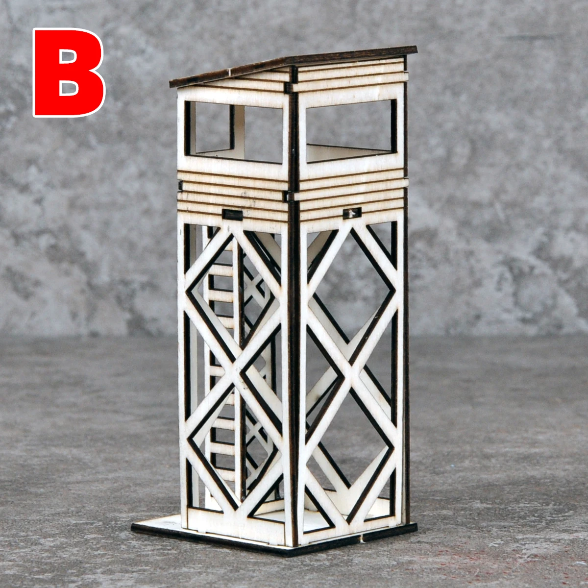 Architekturmodell zum Zusammenbauen, Sandtisch, Wachturm, Wachposten, Miniaturgebäude, Diorama, Maßstabsmodellbausatz, Maßstab 1:72 – Detail 4