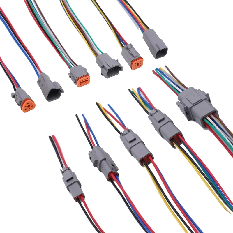 

1Pc DT Waterproof Automotive Connector With10/15cm Wiring DT06-2S/DT04-2P 3P 4P 6P 8P 12P Male Female Plug Socket For Automobile