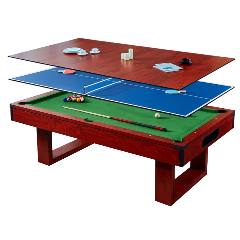 

Многофункциональный МДФ 3 в 1 в классическом стиле, 7 футов, с ПВХ, игровой стол для снукера, бильярдного бассейна, пинг-понга и обеденной доской