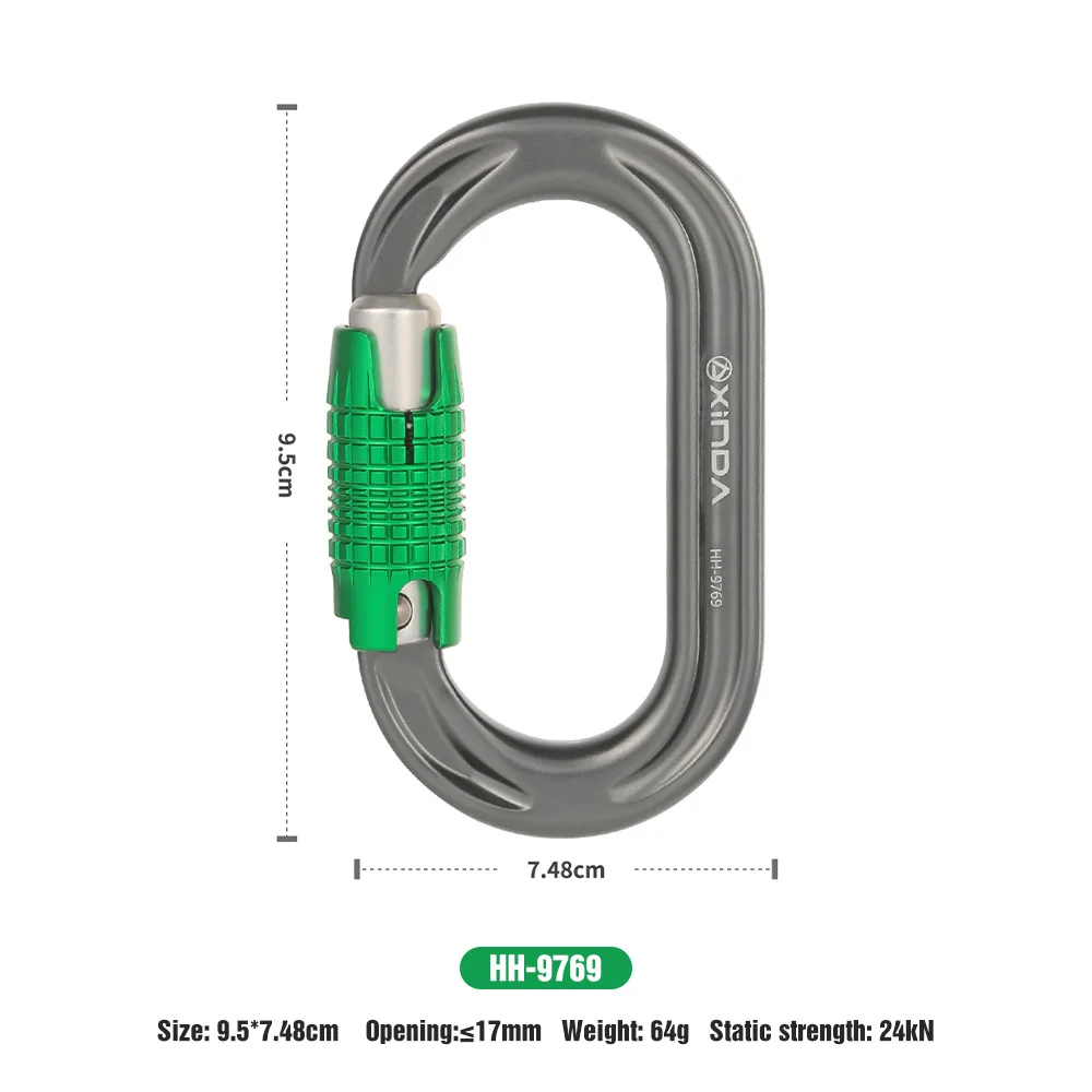 Imagem -03 - Xinda-automatic Escalada Mosquetão Escalada Fivela Hammock Bloqueio Clip Heavy Duty O-shape Gate 24kn