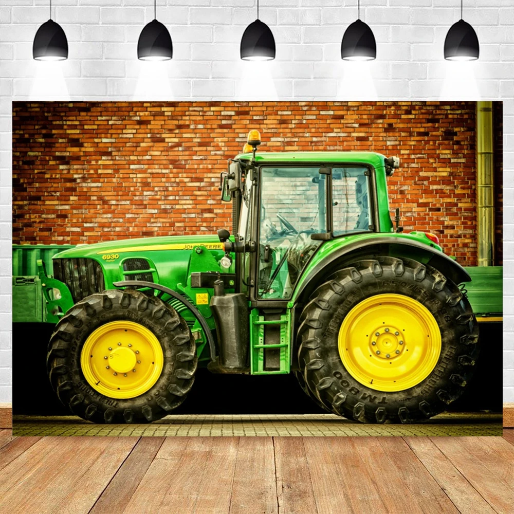 Boerderij Tractor Scène Achtergrond Magazijn Hooiberg Landelijke Agrarische Baby Portret Fotografie Achtergrond Fotostudio