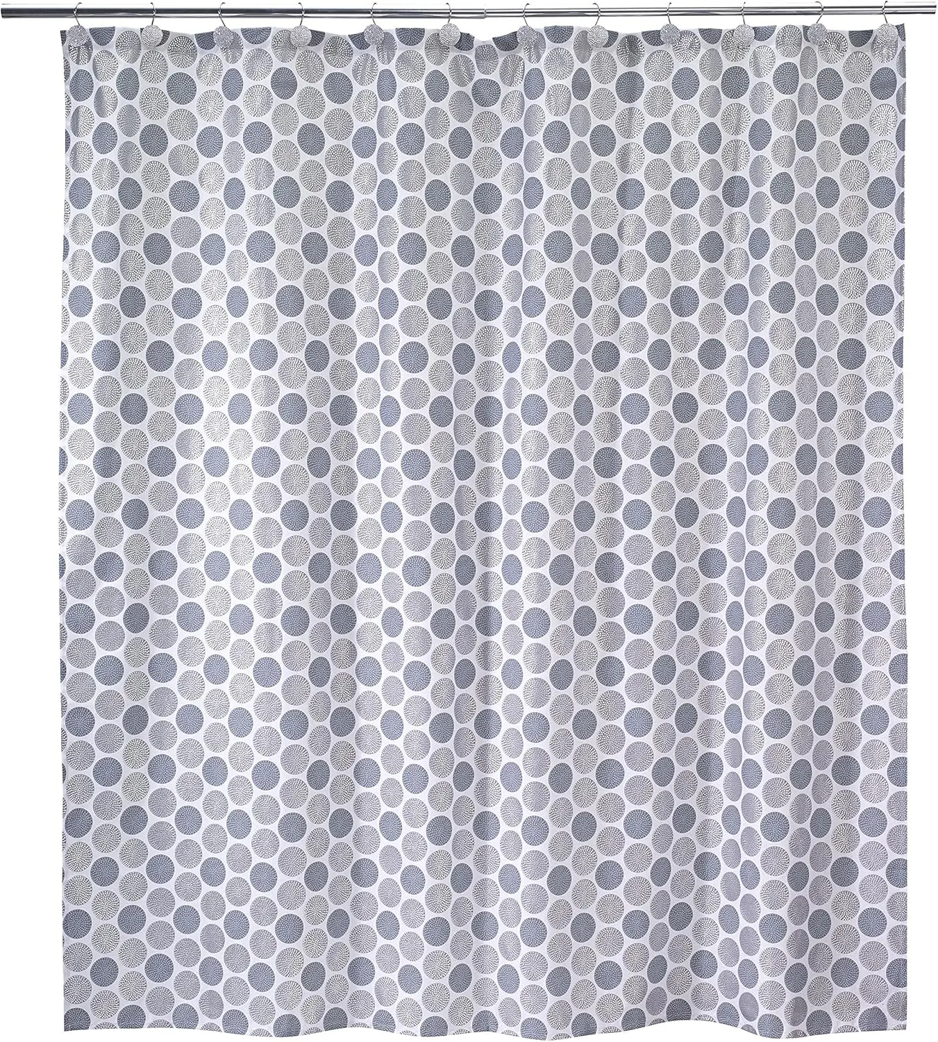 

- Fabric Shower Curtain, Metallic Accented Bathroom Decor (Dotted Circles Co