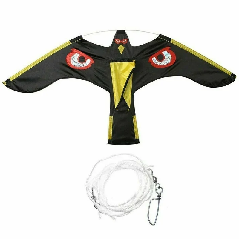 1 Set Hawk Kite with 5m Rod - Emulation Flying Bird Scarer Driving Bird Repellent for Garden Scarecrow Yard Bird Repeller