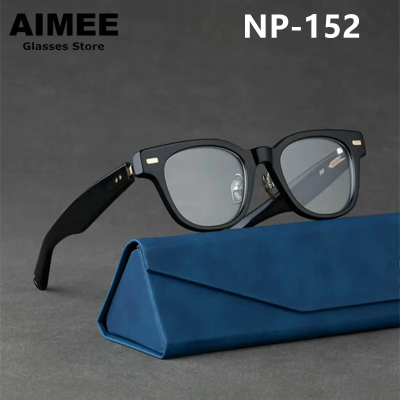 Designer Square Titanium Acetate Glasses Frame Japanese Handmade Men Women Prescription Eyeglasses Optical Blue Light Spectacles