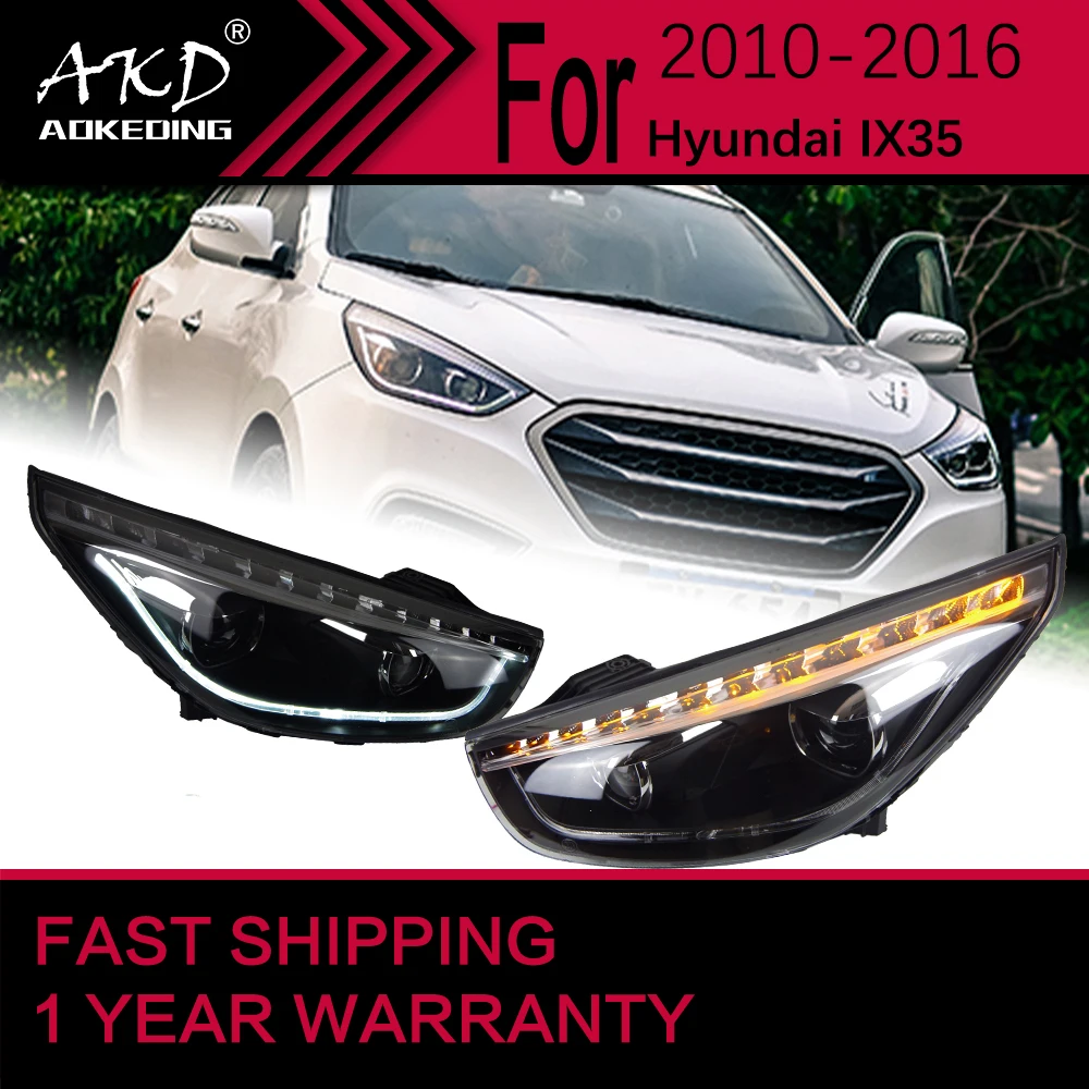 Car Lights for Hyundai IX35 LED Headlight 2010-2016 ix35 Head Lamp Drl Projector Lens Automotive Accessories