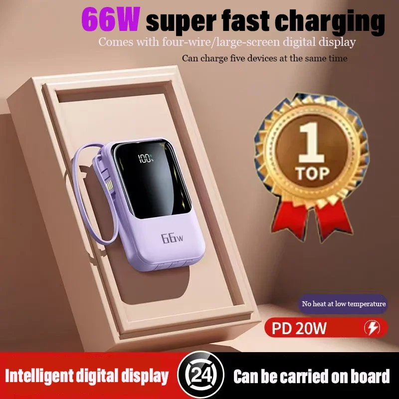 10000mAh Mini Power Bank 66W Super Fast Charging PD 20W Portable External Battery Power Bank for iPhone Samsung Huawei Xiaomi