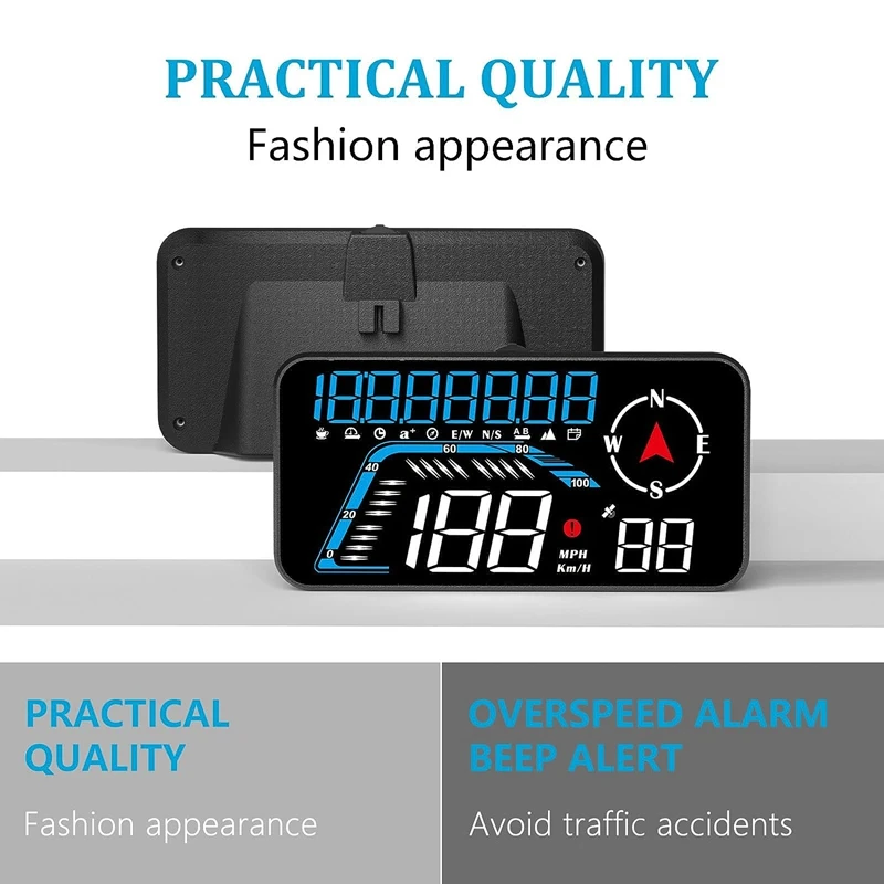 G12 HUD Head-Up Display GPS Car Display Speeding Alarm Driving Speed Universal