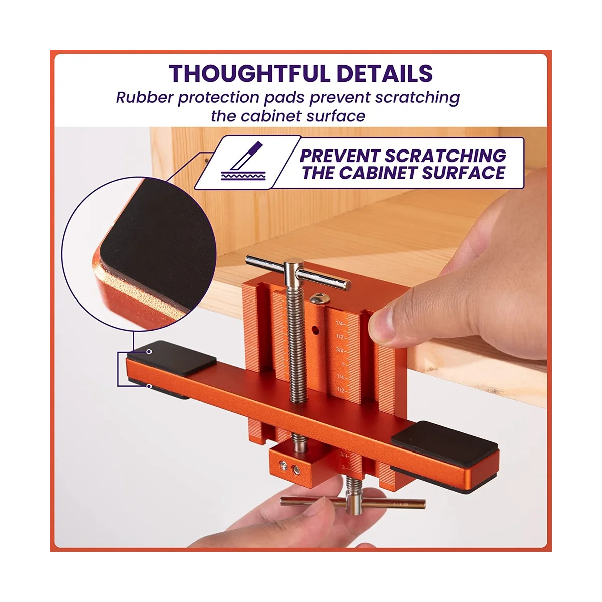 Cabinet Door Mounting Jig, Aluminum Alloy Tool for Cabinets with Face Frame or Frameless - Supports, Positions, Levels