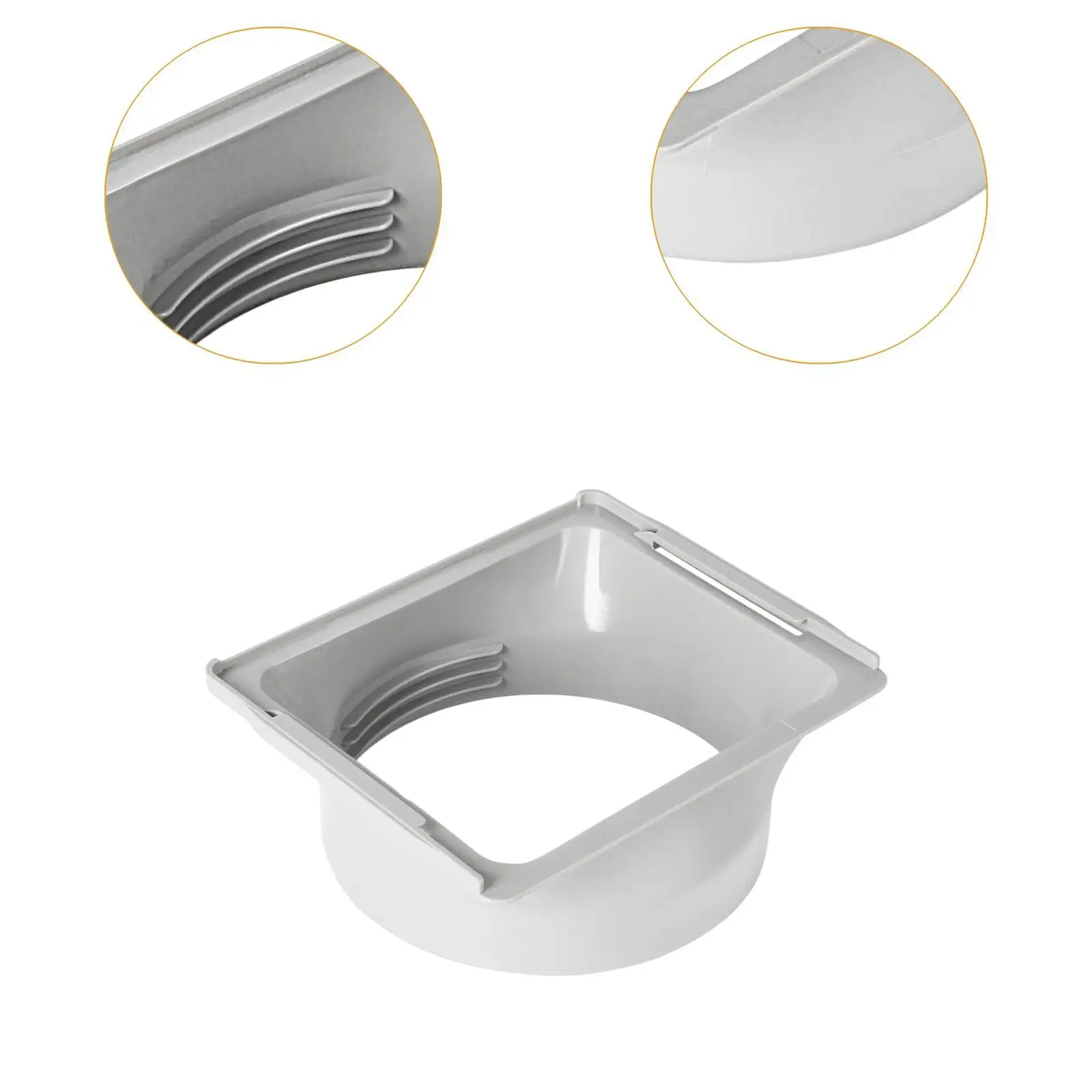 Square Plastic Exhaust Duct Adapter Hose Coupler Interface for Portable Air Conditioner Window Pipe Vent System