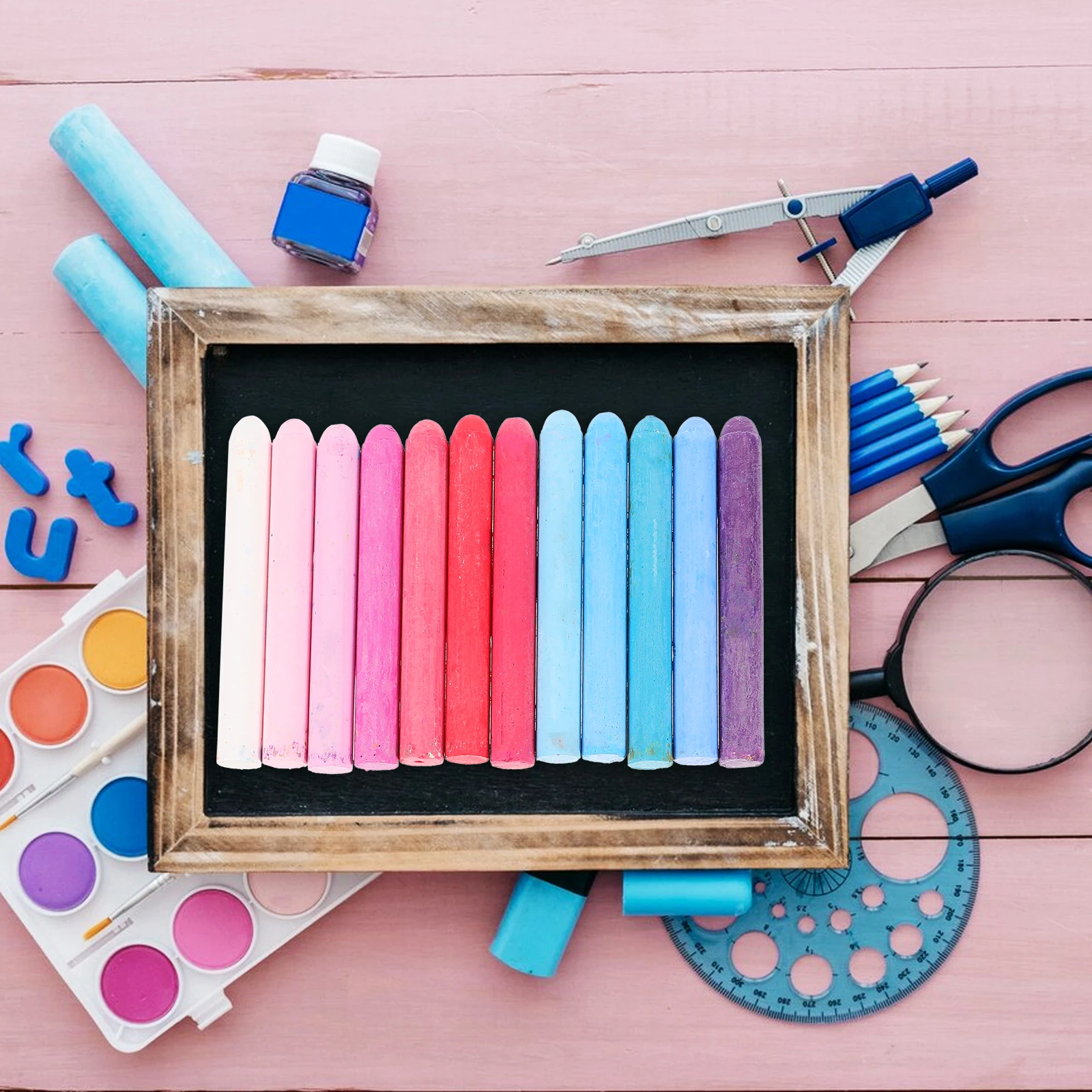 

24pcs Dust Free Chalk Set 3 15x0 37 Inch Colorful Sidewalk Chalk for Blackboard Outdoor Drawing Teacher Supply