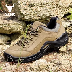 XGN Cowhide Hiking shoes Men Event waterproof hunting Boots Tactical Desert Combat Ankle Boots women travel trekking Sneakers