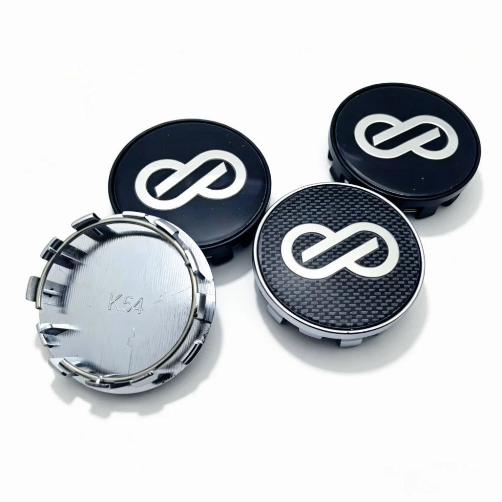 4er-Set JDM O.D. 54MM Clips 50MM Radnabenkappen Staubkappen ENKEI Racing Logo Emblem Felgenabdeckung Radkappen Autozubehör