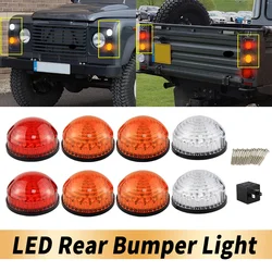 8PCS LED Front Rear Indicator Lights Tail Fog Reverse Lamps Canbus For Land Rover 1/2/2A/3 Series Defender 90/110/127/130 83-16