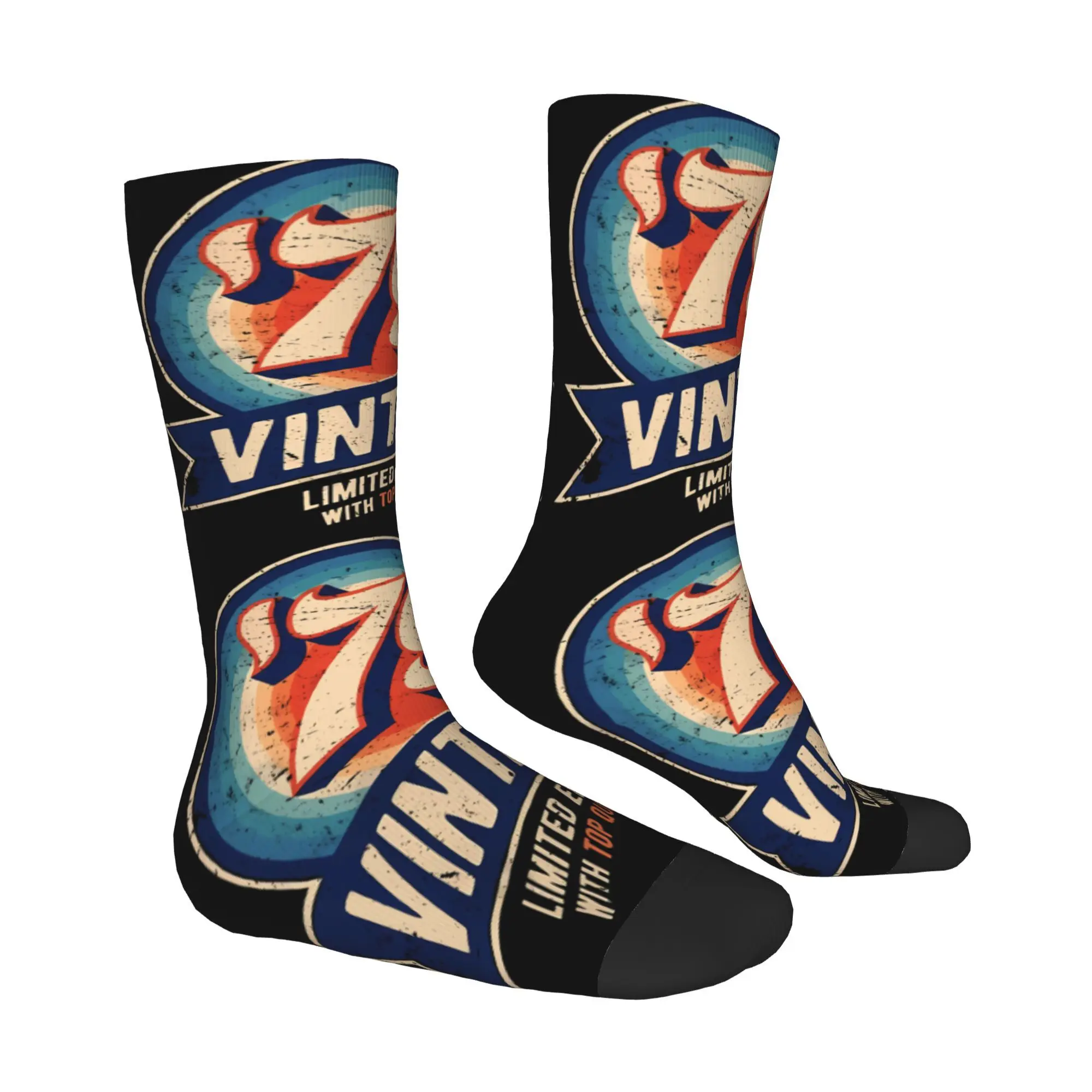 جورب مضحك مجنون للرجال 79 عيد ميلاد عتيق نمط الهيب هوب مطبوعة طاقم جورب هدية عادية #4