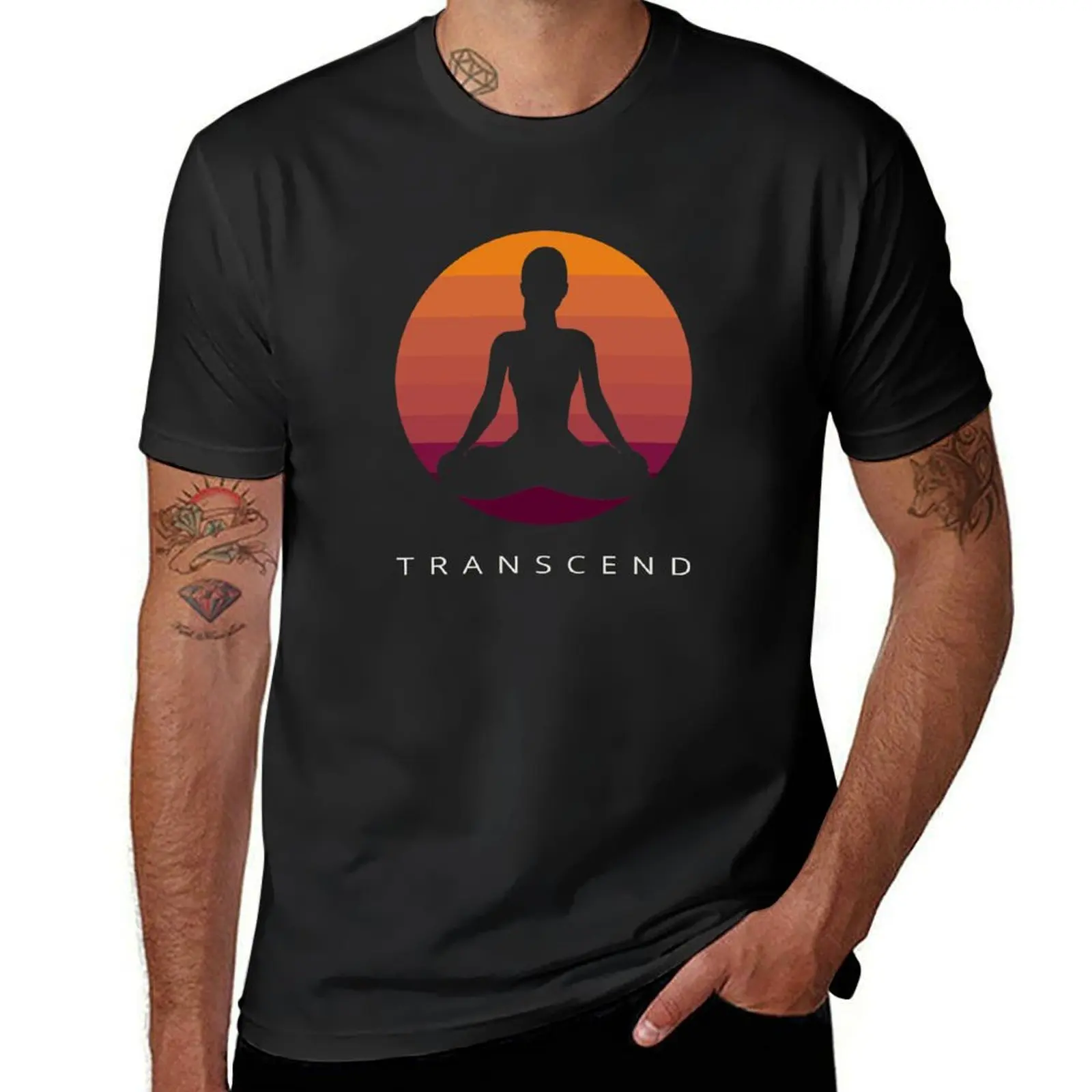 Transcend - Transcendental Meditation Retro Art T-Shirt vintage oversized t shirts for men graphic