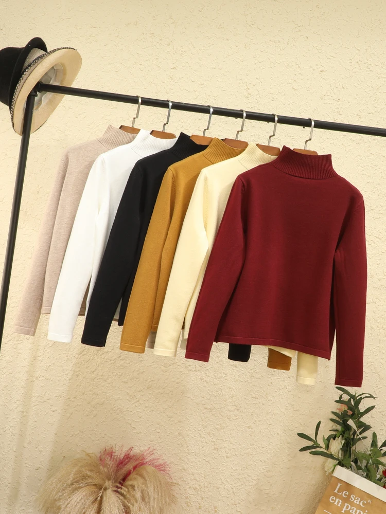 Style Clothing Tops Ladies Blouses Clothes Basic Korean Fashion 2024 Woman Jumper Cropped Women's Sweater Outerwear Pullover