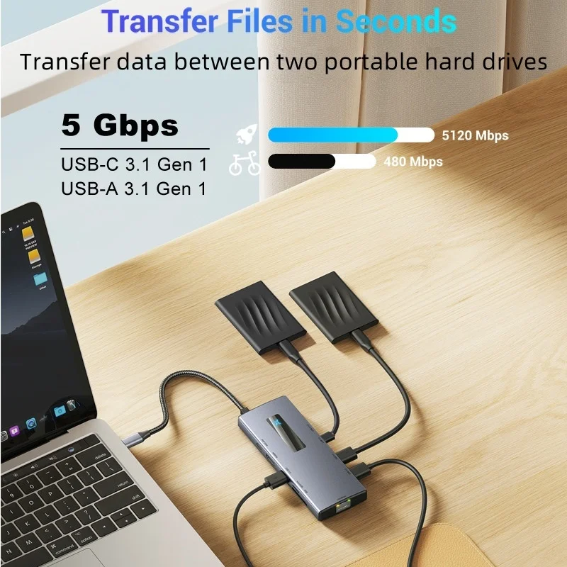 Docking station type-c Gigabit Ethernet ten-in-one hub adapter 4K 60 expansion Computer and Office Storage Device Memory Cards