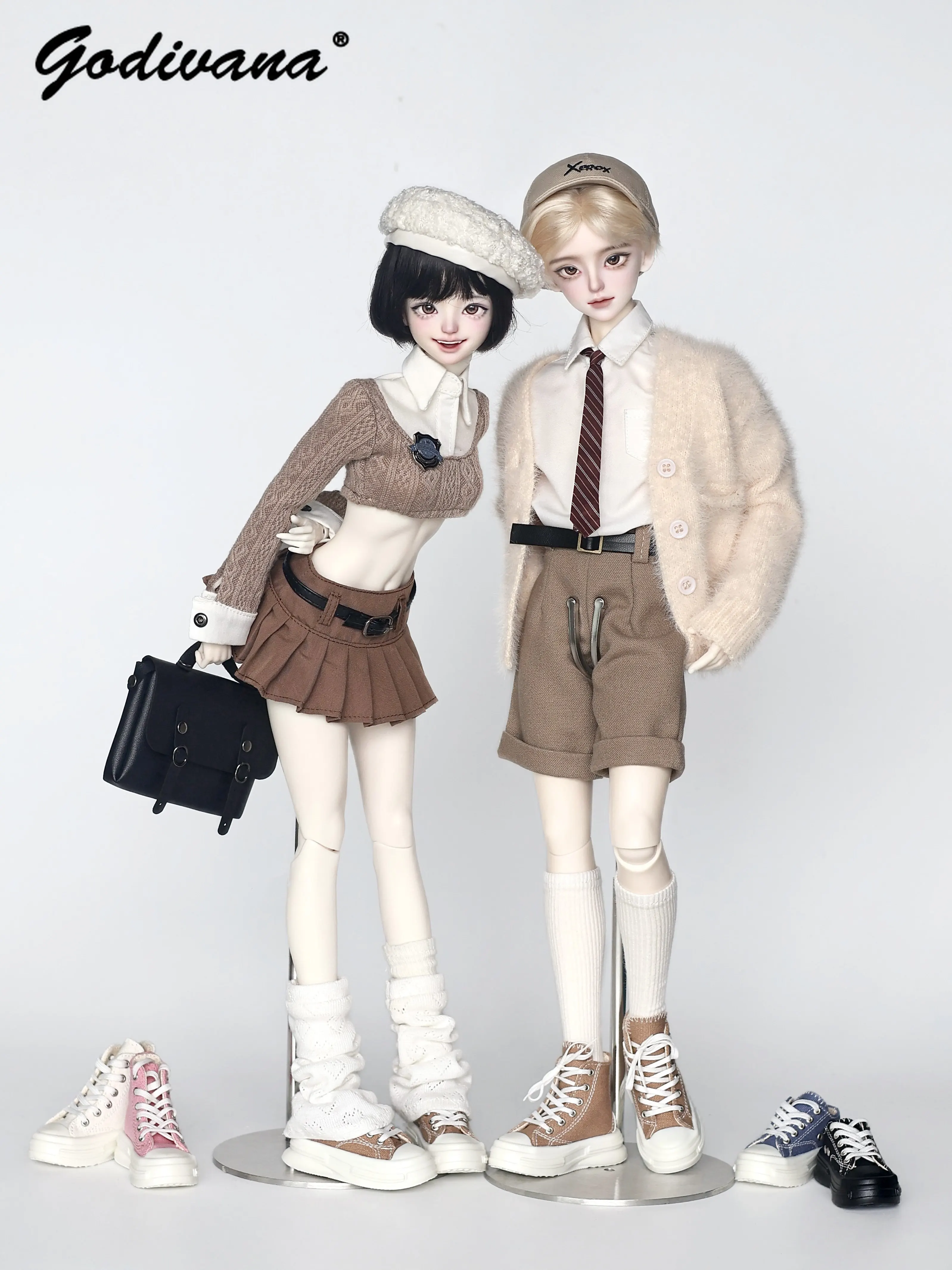 BJD 1/4 Doll Shoes Thick Platform High‑Top Canvas Sneakers Low‑top Shoes Multi‑Color Optional Street Style Casual Doll Footwear