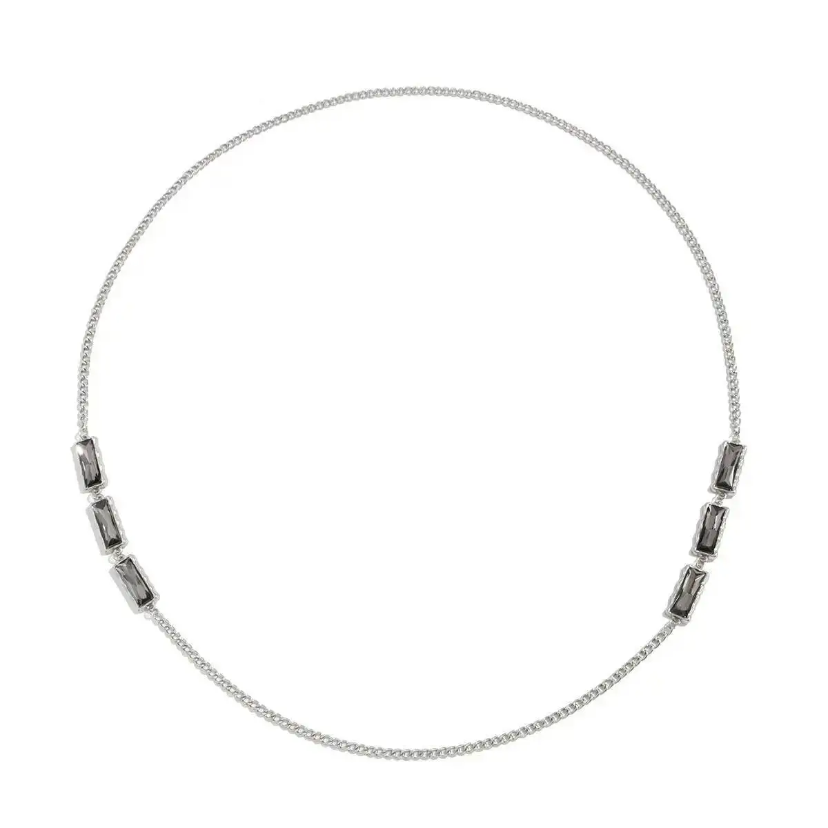 Trendy Black Acrylic Chain Necklace for Women - Elegant Gift