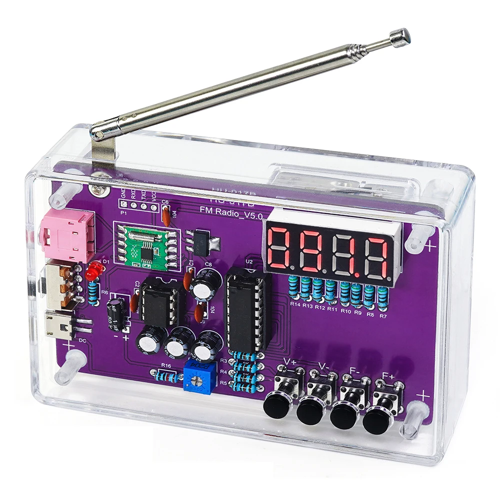 Ulepszone Radio FM RDA5807 zestaw do samodzielnego montażu elektroniczny regulowany wyświetlacz 87-108 MHz nowa praktyka lutowania DIY zestaw komponentów elektronicznych