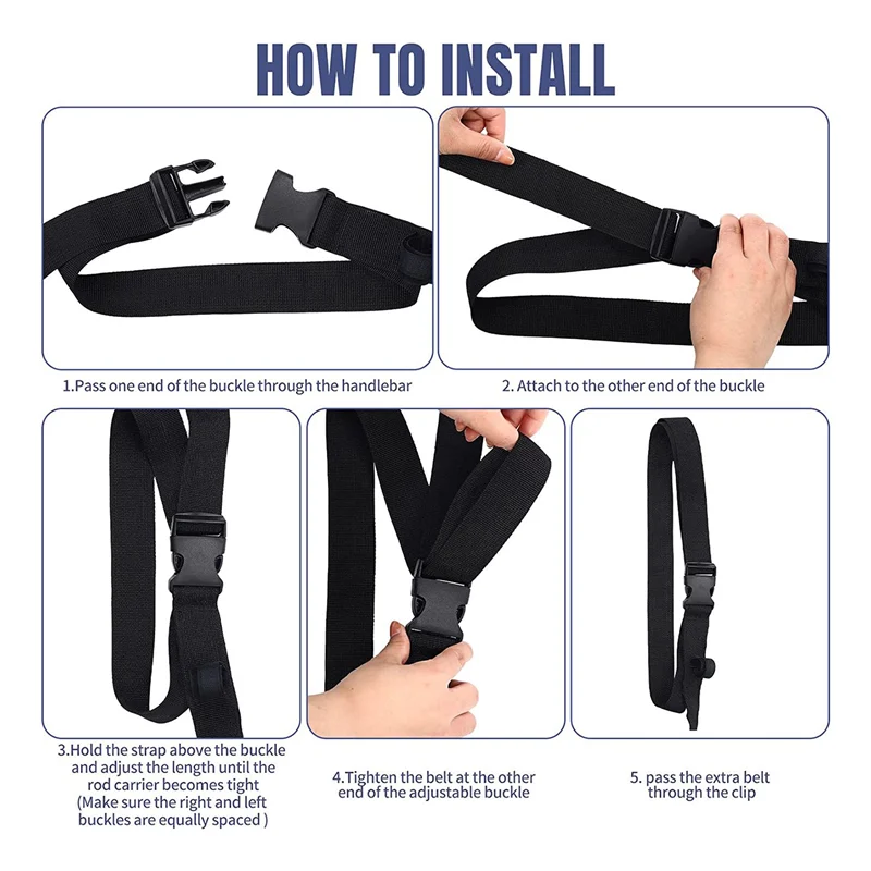 

Vehicle Fishing Rod Holder Nylon Strap Adjustable Car Roof Belt Black For Cars, Wagons, 4 Pcs