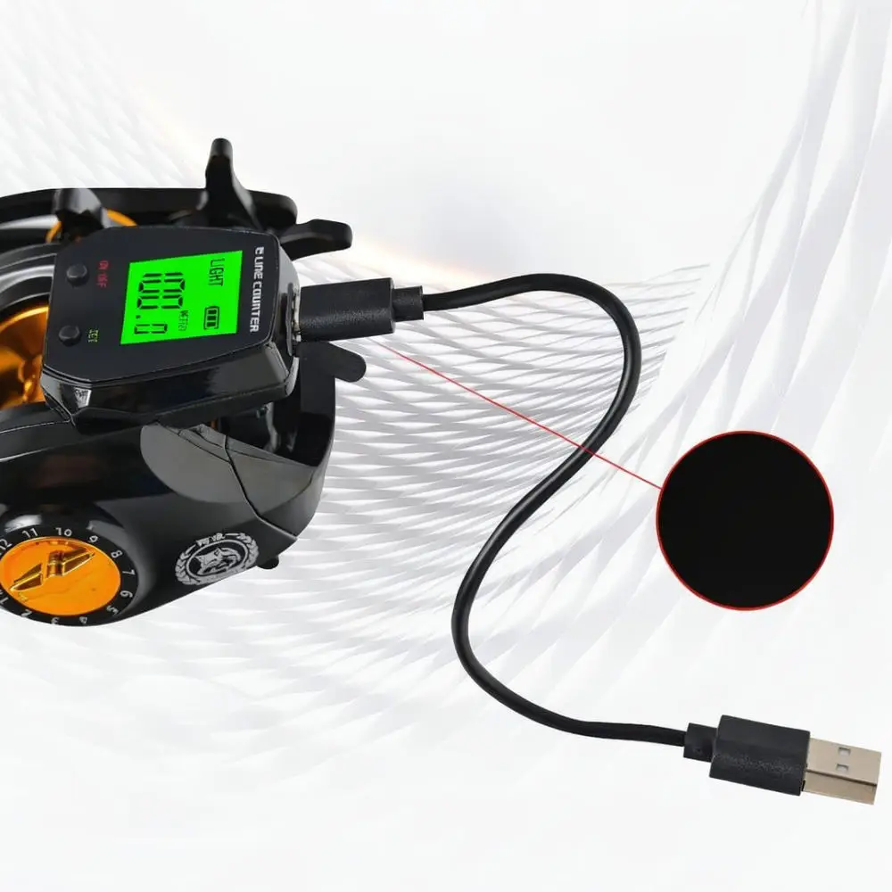 Precision Digital Baitcasting Fishing Reel Alarm System USB Chargeable Deep Spool Design For Sea Boat Bridge Casting