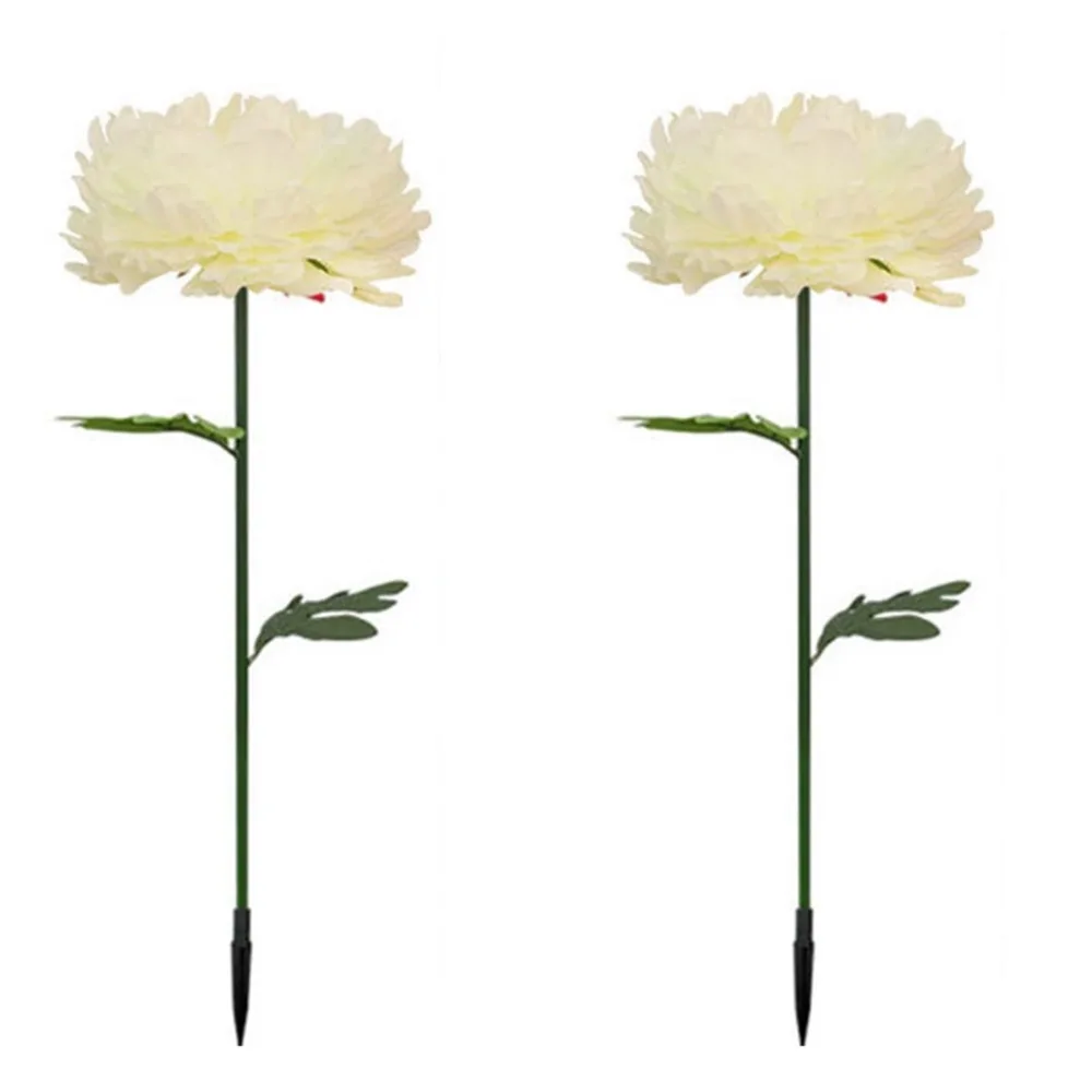 

2Pcs Solar Powered Solar Peony Flower Light Colorful Cordless Simulation Flower Lights Waterproof Ground Mounted